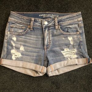American Eagle Super Super Stretch Denim MIDI Shorts